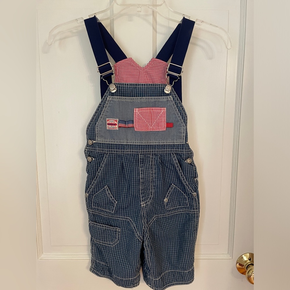 OILILY Overalls Gingham 4T EUC Boy Girl
